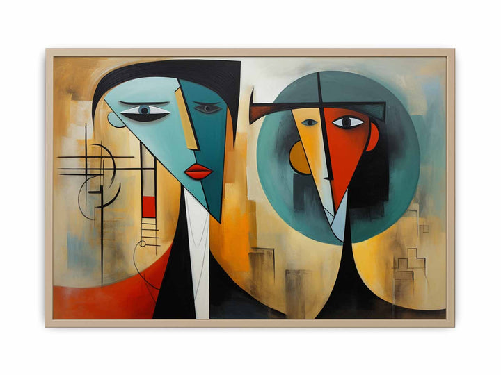 Man Woman Modern Art Painting  Framed Print