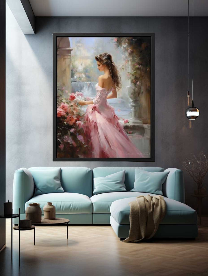 Girl Bird Modern Art Painting  