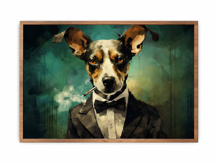 Dog Smoke Modern Art Painting  