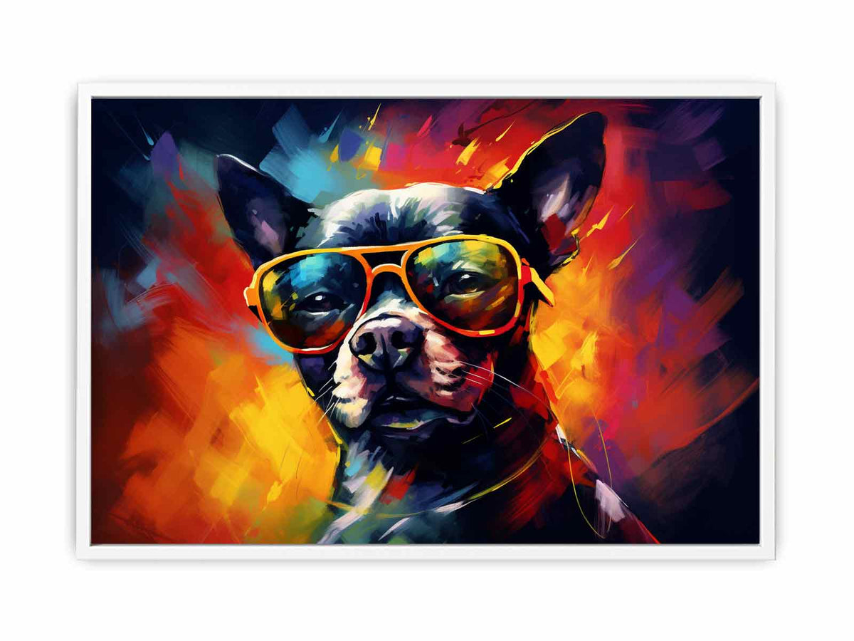 Dog with Glasses  Framed Print