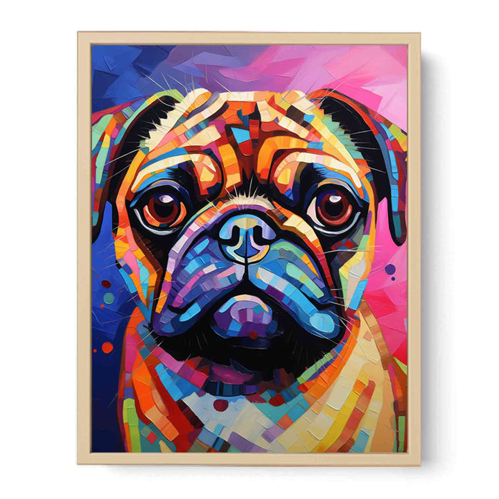 Pug Dog Modern Art Painting   Poster