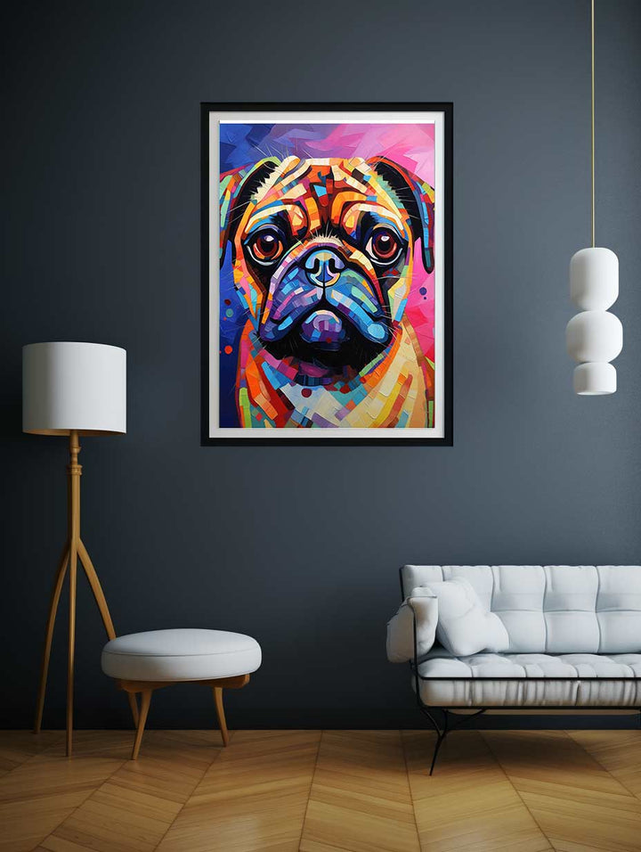 Pug Dog Modern Art Painting