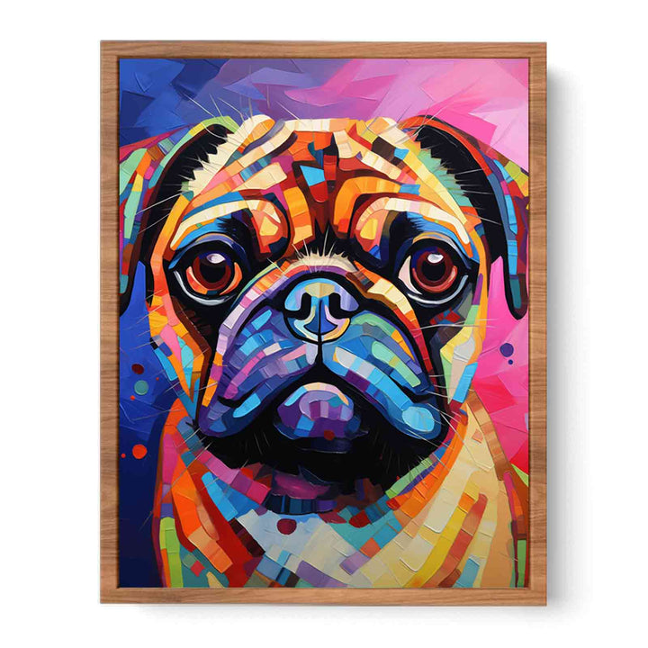 Pug Dog Modern Art Painting  Poster