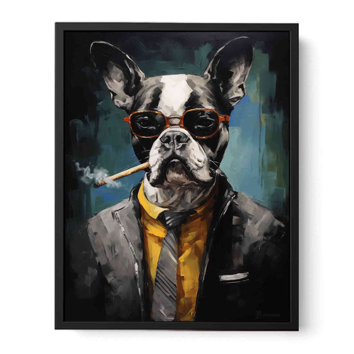 Modern Dog Smoke Art Painting  