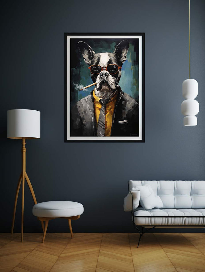 Modern Dog Smoke Art Painting  