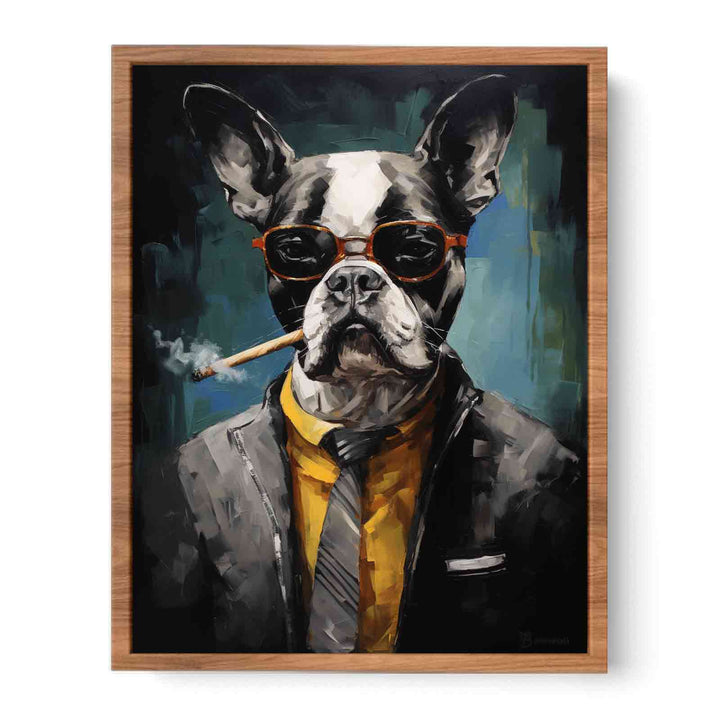 Modern Dog Smoke Art Painting  