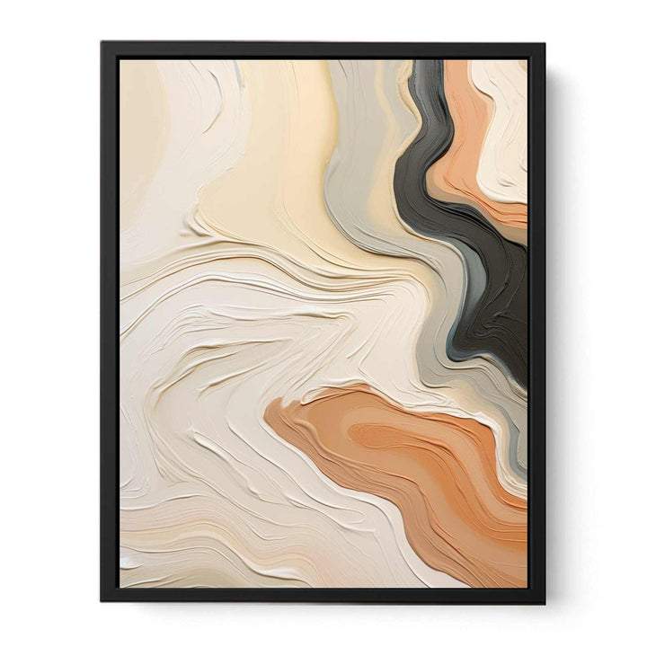 Abstract Brown Peach  Knife Art Painting  Canvas Print