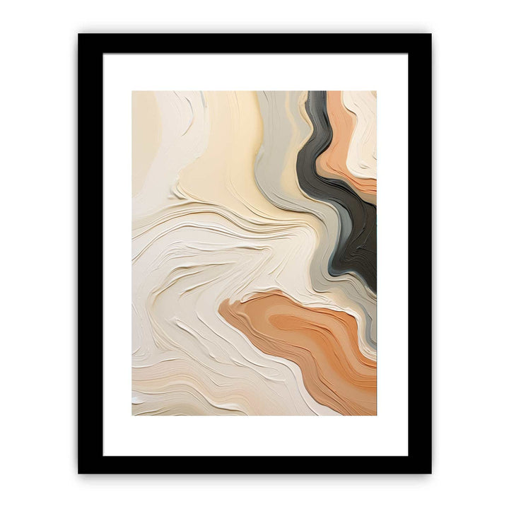 Abstract Brown Knife Art Painting Framed Print