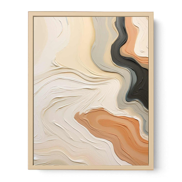 Abstract Brown Peach  Knife Art Painting  Streched canvas