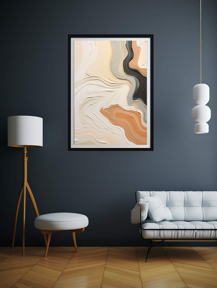 Abstract Brown Peach  Knife Art Painting