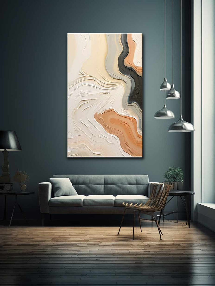 Abstract Brown Peach  Knife Art Painting