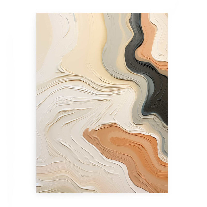 Abstract Brown Peach  Knife Art Painting