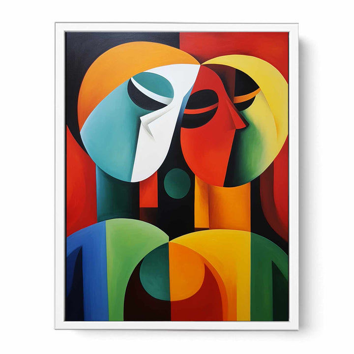 Modern art Three Ladies Painting  Framed Print