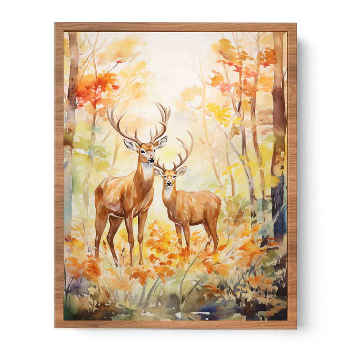 Two Deer Modern Art Painting  Poster
