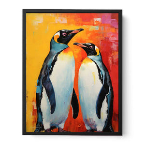 Two Penguin Modern Art Painting   Canvas Print