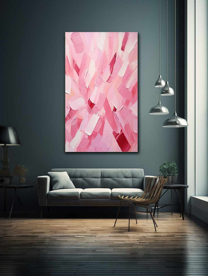 Rose Pink Abstract Art Painting