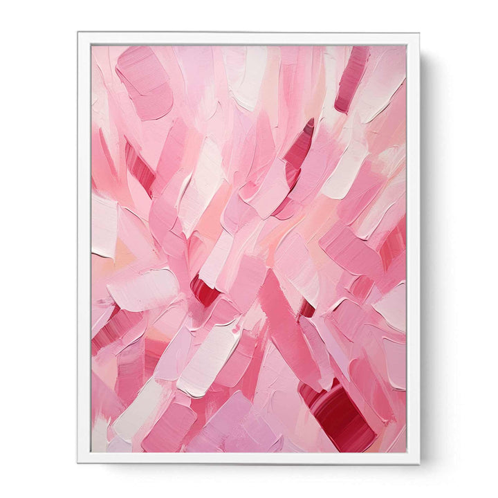 Rose Pink Abstract Art Painting Framed Print
