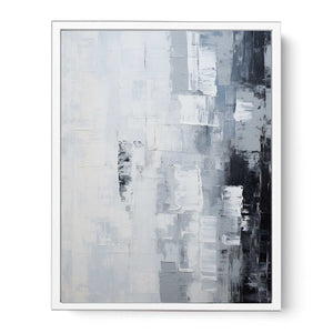 Abstract Knife Grey Art Painting Framed Print