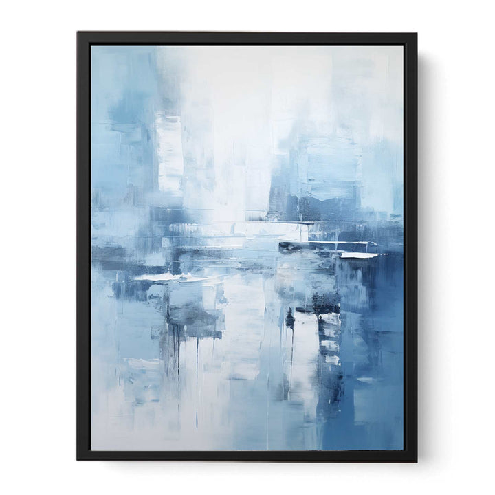 Grey Blue Abstract Painting  Canvas Print