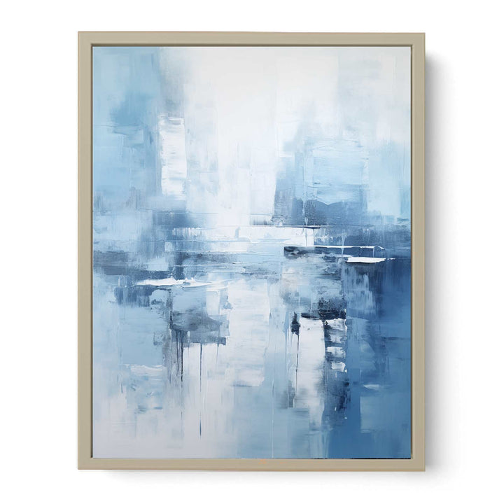 Grey Blue Abstract Painting  Art Print