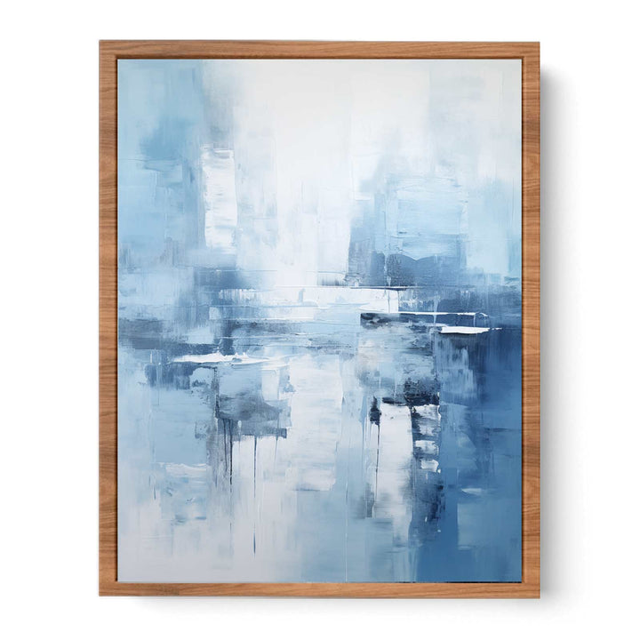 Grey Blue Abstract Painting Poster
