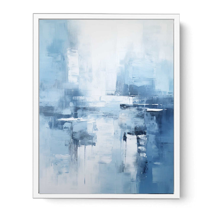Grey Blue Abstract Painting Framed Print