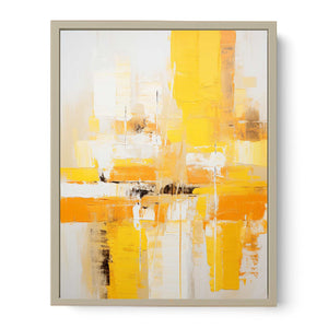 Abstract Yellow White Painting  Art Print