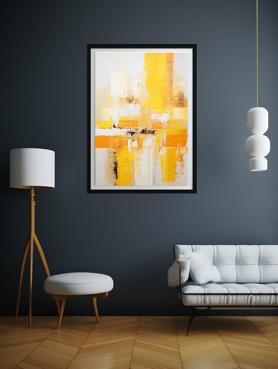 Abstract Yellow White Painting