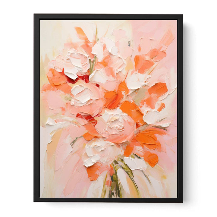 Peach Abstract  Roses  Painting  Canvas Print
