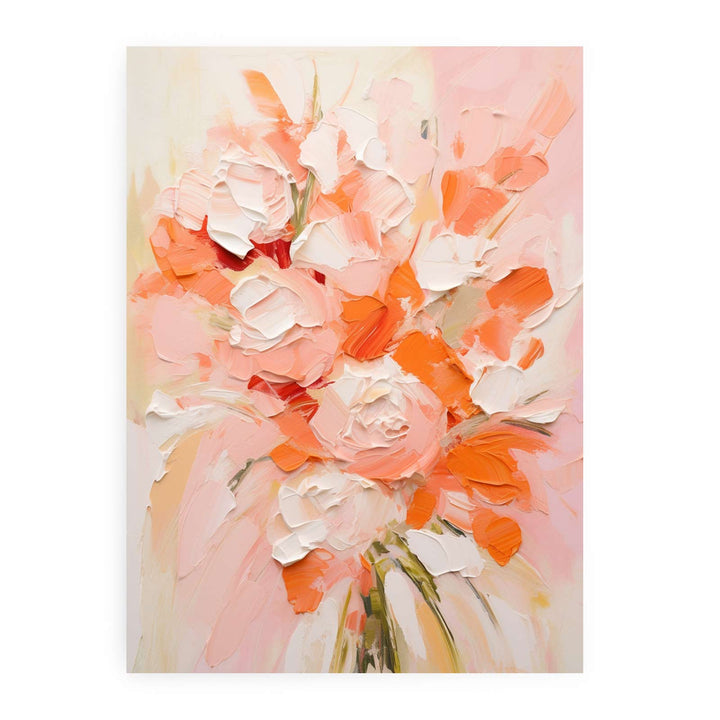Peach Abstract  Roses  Painting