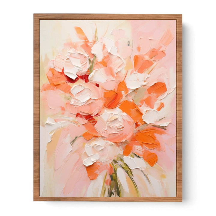 Peach Abstract  Roses  Painting Poster