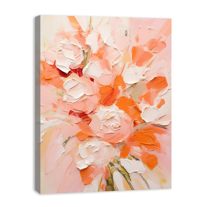 Peach Abstract  Roses  Painting