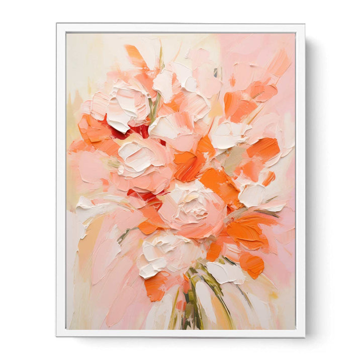 Peach Abstract  Roses  Painting Framed Print