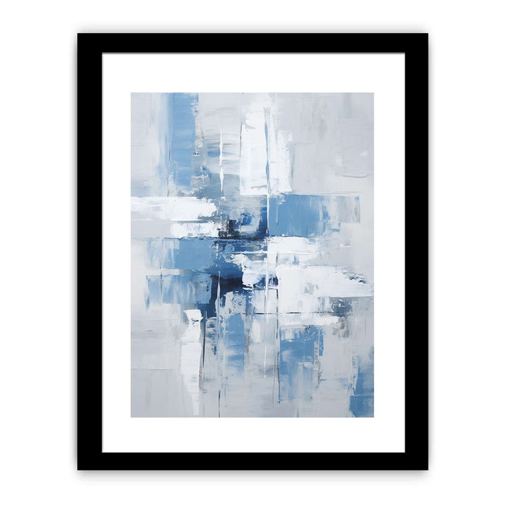 Abstract Grey Blue Painting Framed Print