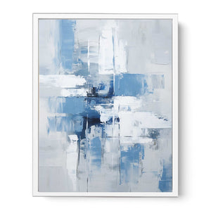 Abstract Grey Blue Painting Framed Print