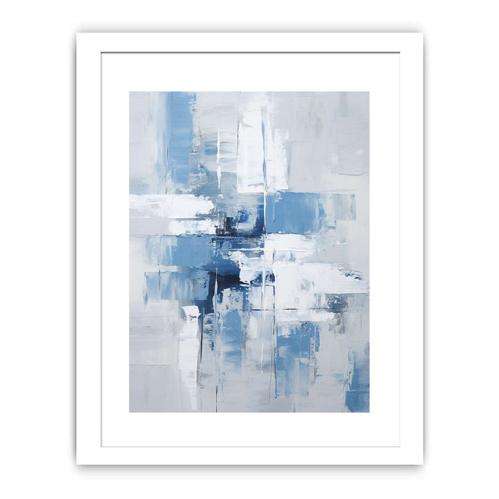 Abstract Grey Blue Painting  Poster