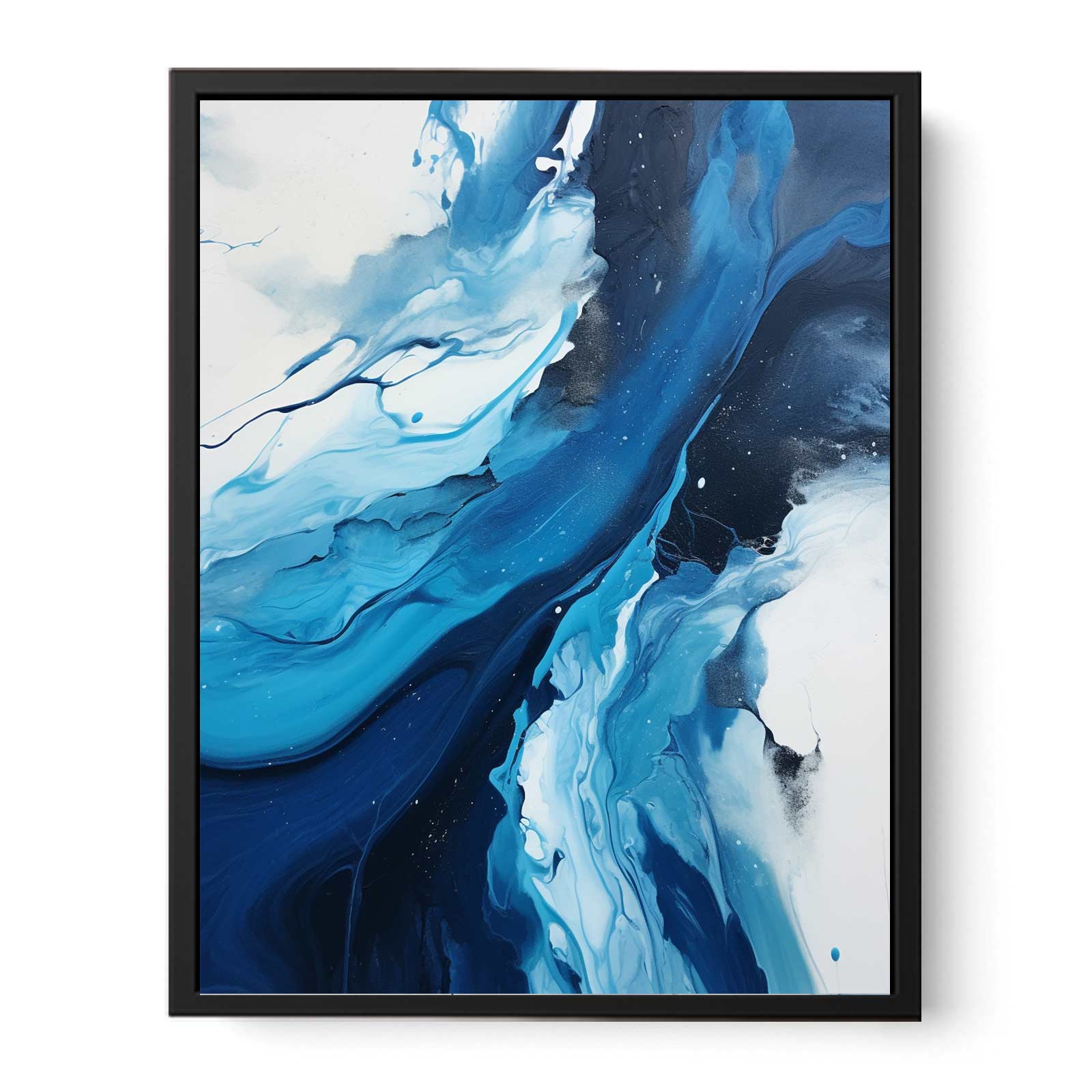 Blue Black Abstract Painting  Canvas Print