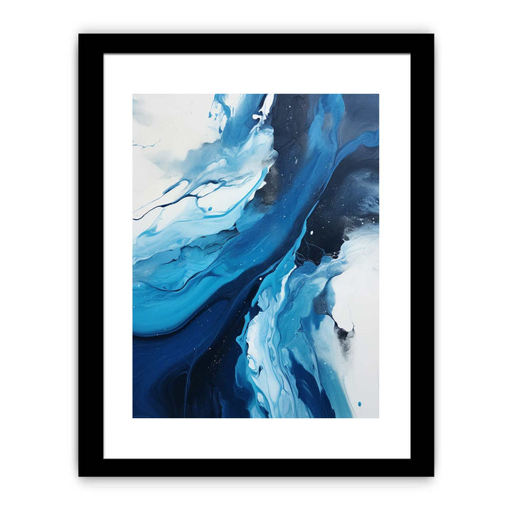 Blue Black Abstract Painting Framed Print