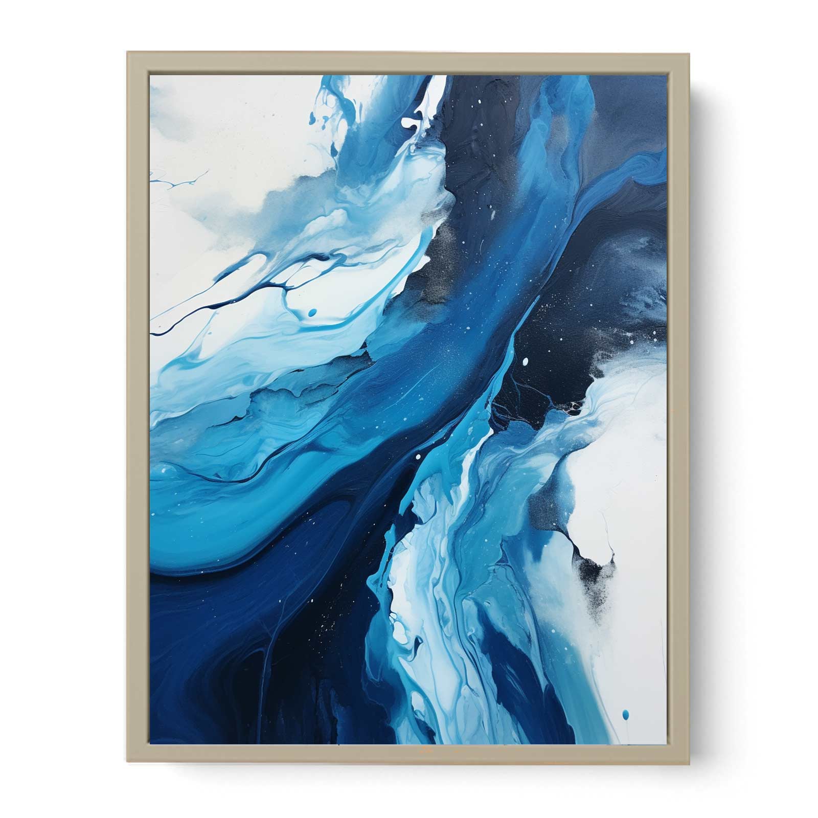 Blue Black Abstract Painting  Art Print