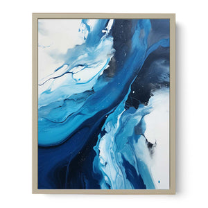 Blue Black Abstract Painting  Art Print