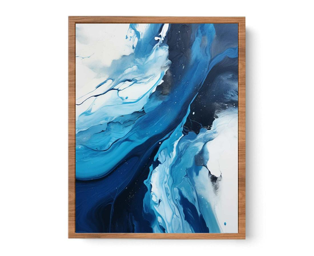 Blue Black Abstract Painting Poster