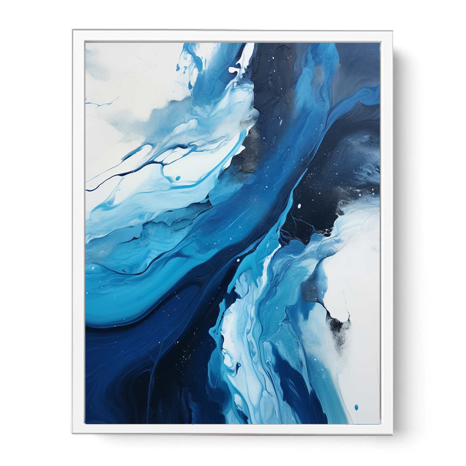 Blue Black Abstract Painting Framed Print