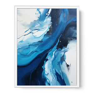 Blue Black Abstract Painting Framed Print