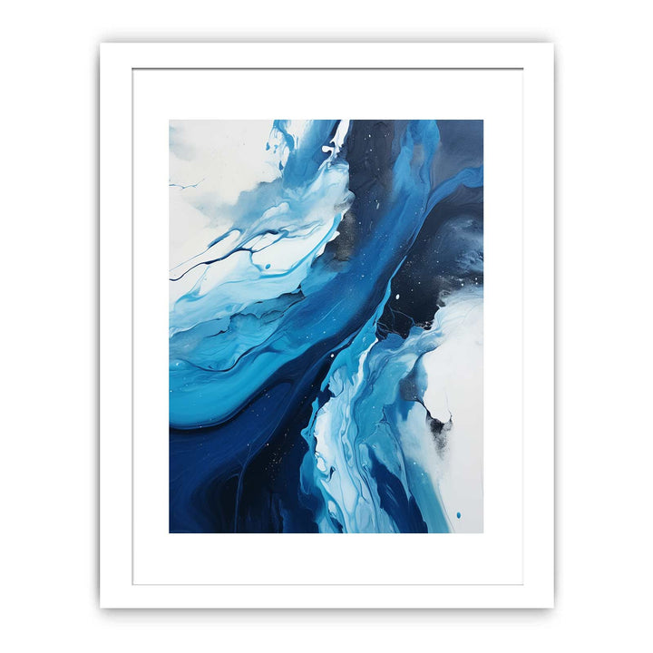 Blue Black Abstract Painting  Poster