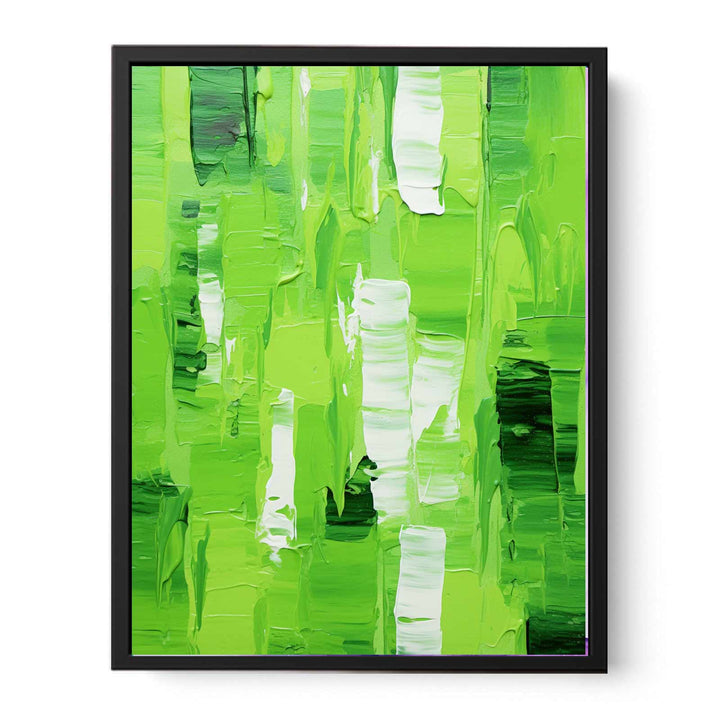 Abstract Green Knife Art Painting  Canvas Print