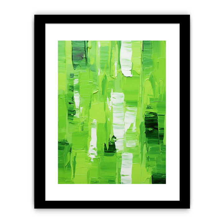 Abstract Green Knife Art Painting Framed Print