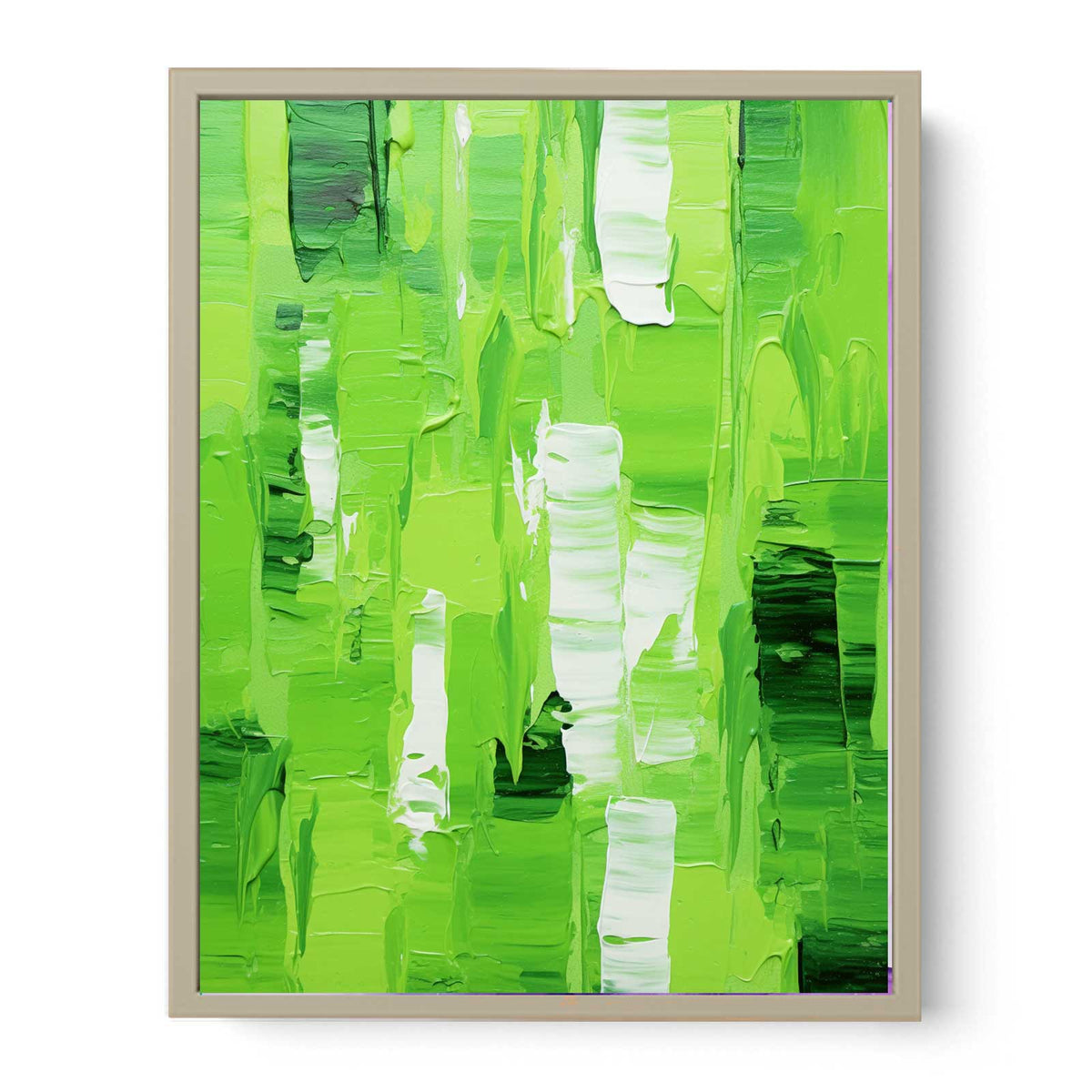 Abstract Green Knife Art Painting  Art Print