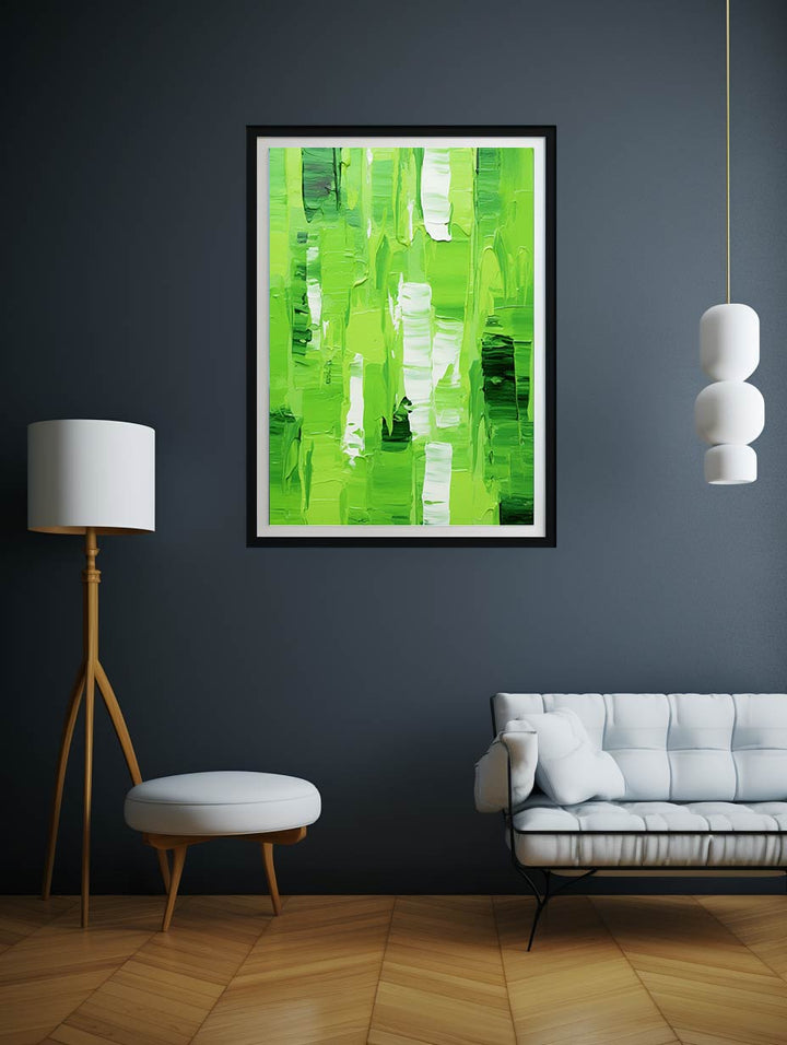 Abstract Green Knife Art Painting 