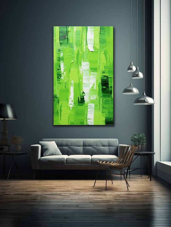 Abstract Green Knife Art Painting