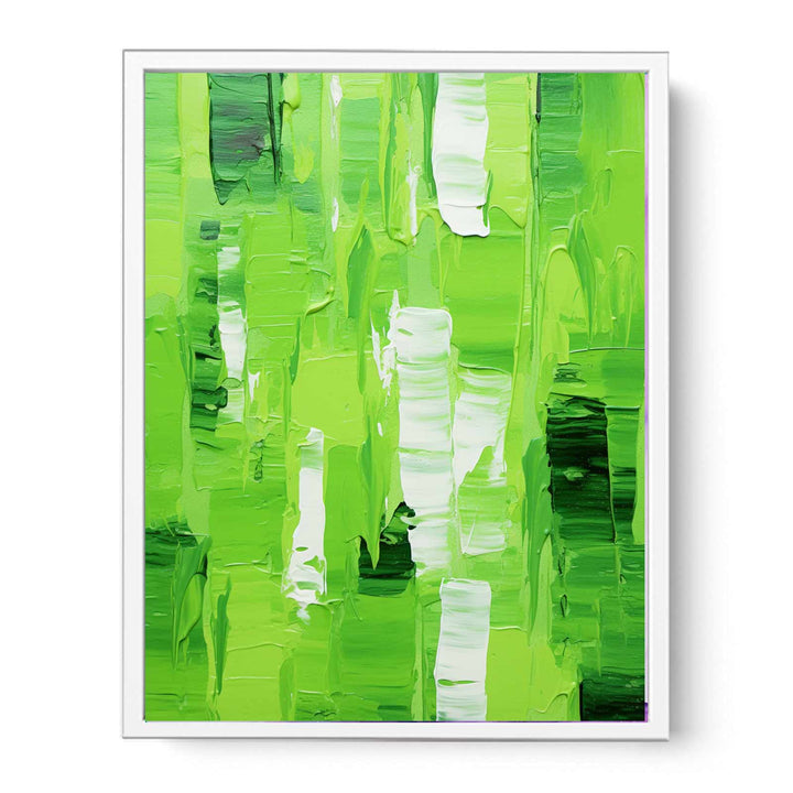 Abstract Green Knife Art Painting  Canvas Print